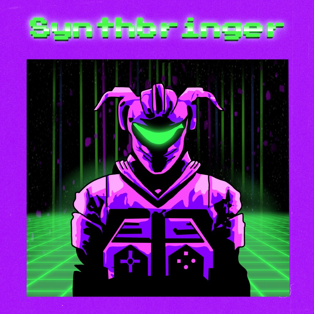 synthbringer single album cover art for synthwave retrowave song by helstalgia